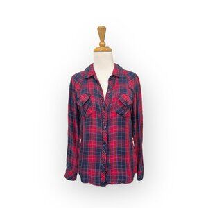 Rails Kendra Plaid Shirt Size S Small Red and Blue